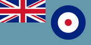 The flag of the Royal Air Force. Note the lighter blue and the roundel of the RAF in the fly.