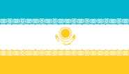 Kazakh flag in the style of post 1979 Iran