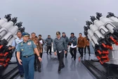 Joko Widodo's visit to Natuna Islands onboard RKI Imam Bonjol.