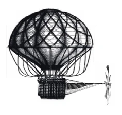 Skitzze steuerbarer Heißluftballon 1880