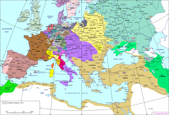 Map of Europe 1720