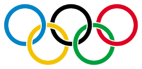 The Olympic Rings, symbolizing Europe, Asia, Africa, North Columbia and South Columbia, and Janzland.