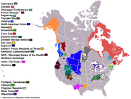 Map of former USA and Canada