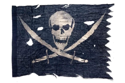 Flagge der Vitalienbruderschaft "Gottes Freund und aller Welt Feind" 14. Jahrhundert