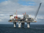 The Norwegian oil rig Troll A in the Norwegian Sea.