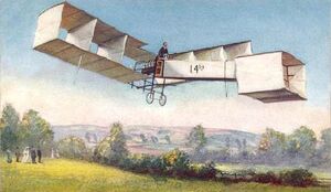 Santos-Dumont flying the 14 bis