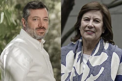 Sebastián Sichel y Mariana Aylwin, los precandidatos presidenciales de la Democracia Cristiana.