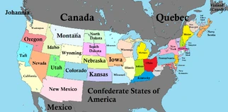 Map of the United States of America and neighboring countries