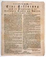 Die Unabhängigkeitserklärung in Deutscher Sprache, 1776