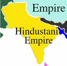 Location of Hindustani Empire India