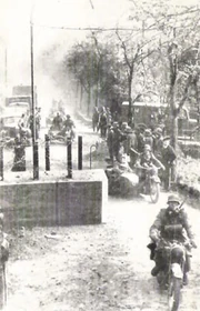 German troops crossing into Luxembourg through the Schuster Line