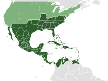 Map of the Golden Circle stretching from the Confederacy to Colombia