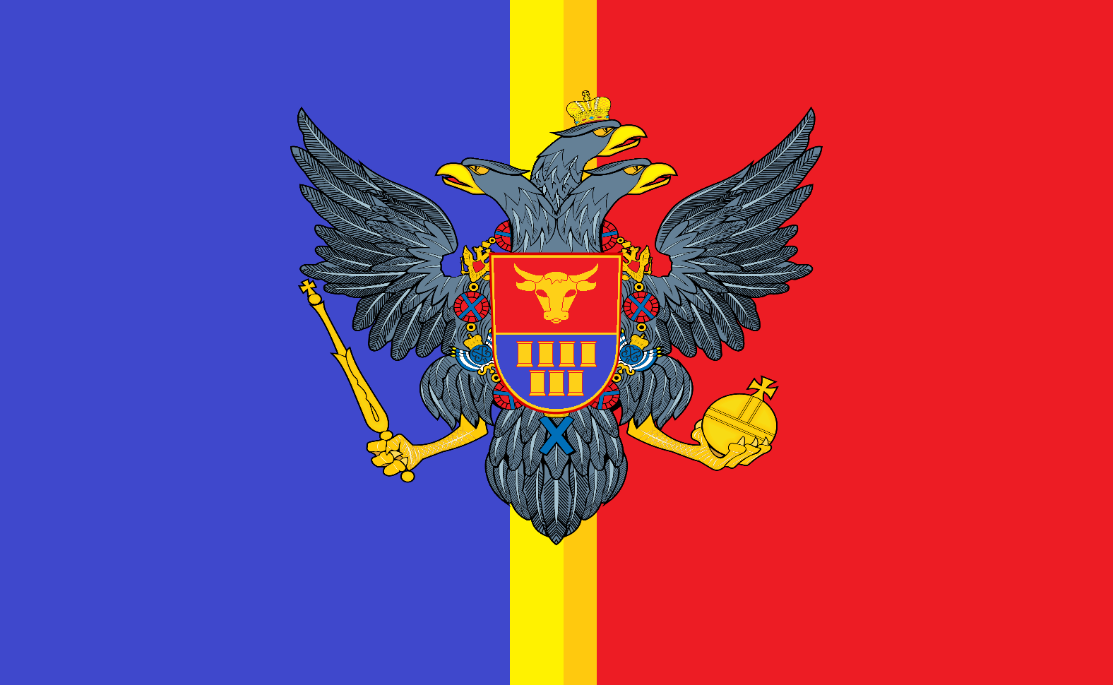 Romanian flag ink splatter