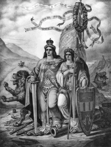 «Объединённая Болгария», литография болгарского художника