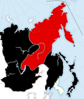 The Suzugohei Shogunate with the Capital of New Utashinai(Magadan) labeled.