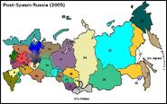 Map of the changing borders of Russian States.