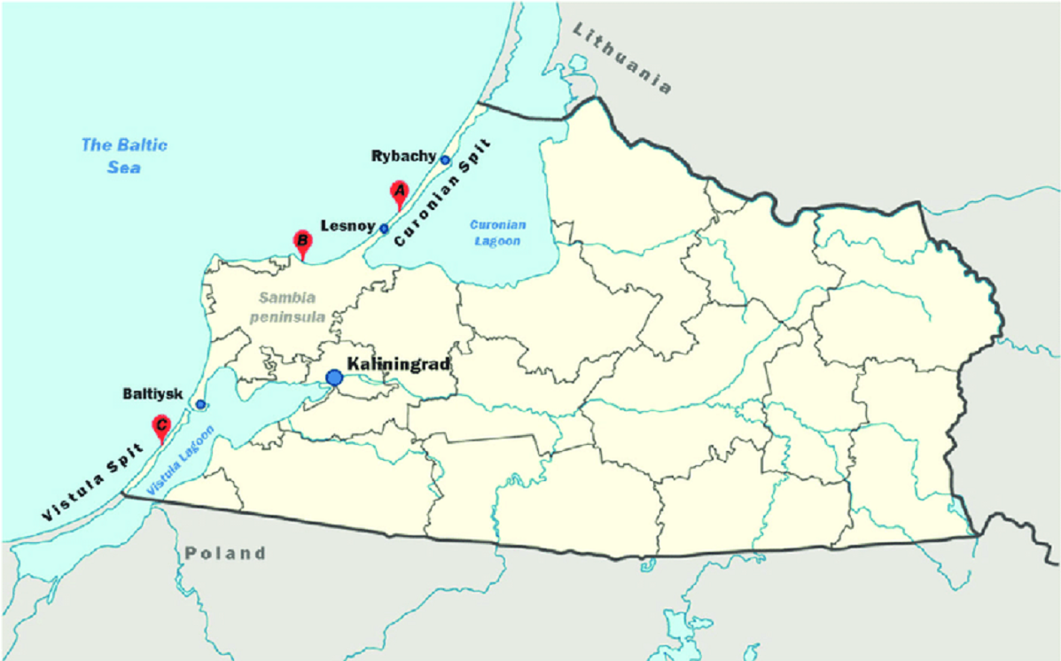 Карта литвы и калининградской области с городами