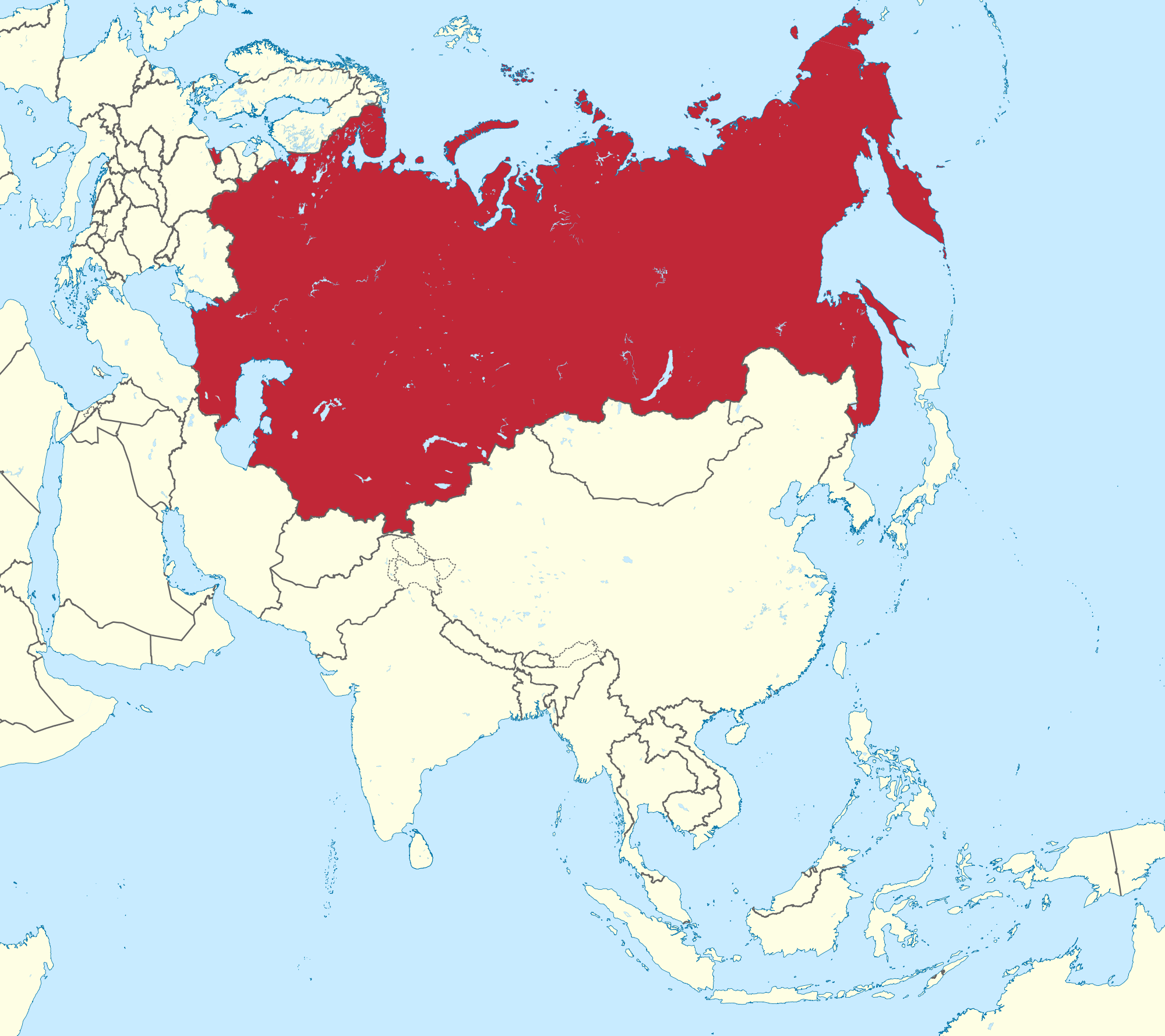 Великий советский союз карта. СССР на карте Евразии.