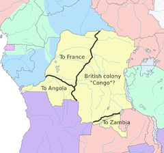 Map of the Congo (No Belgium)