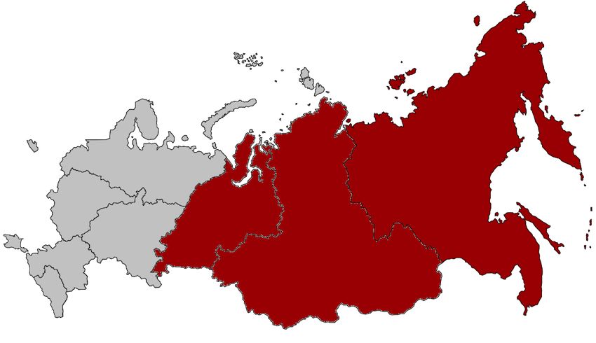Расположение азиатской части россии