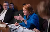 President Heitkamp discusses her foreign policy goals at a Senate hearing at the US Capitol in Torrington.
