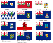 British overseas territories flags with alternate union flag (no scotland)