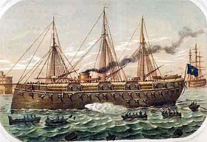 Die französische Poseidon, Erstes Panzerschiff der Welt 1896