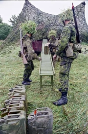 Danish Army seizing a refugee camp near the town of Lydersholm, South Jutland County (Sønderjyllands Amt)