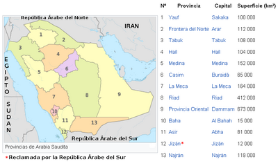 Arabia admin mapa