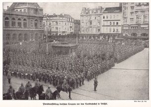 German troops parade in central Brussels 1914