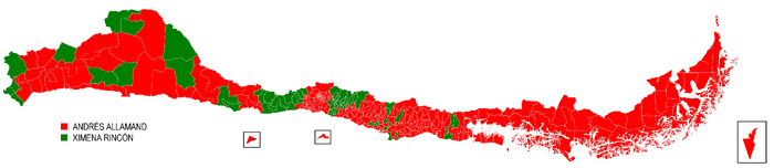 Mapa de la Elección Presidencial de Chile de 2014 (SV)