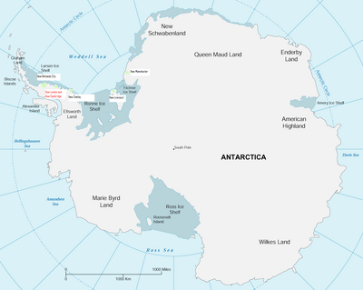 Locations of Antarctic settlements and major research stations