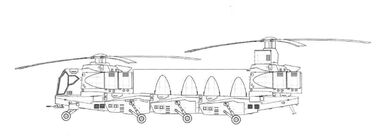 Experimentaltransporter "Hundertfüßler" einziger Helikopter von Groom Lake, der ab 1948 in Serie gebaut wurde