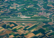 An aerial photo of the only airport located in the Subalpine Federation, the "Filippo I di Acaia" International Airport (formerly known as Cuneo-Levagildi).