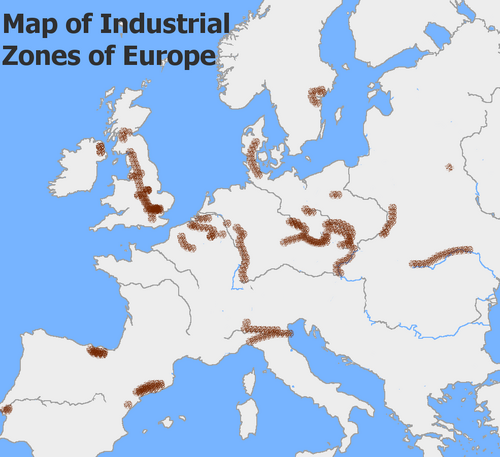 industrial revolution map europe