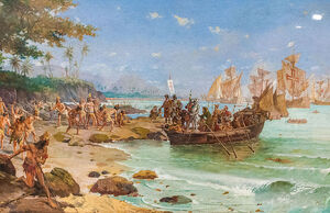 Desembarque de Pedro Álvares Cabral em Porto Seguro em 1500 by Oscar Pereira da Silva (1865–1939)