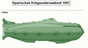 Spanisches Kriegsunterseeboot 1951
