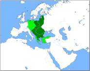 Proposed Cross Khanate boundaries, vassals in light green