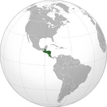 Location of Central America (English), Centroamérica (Spanish)