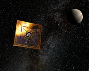 Solar sail, with cargo, on the way to Venus