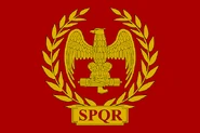 Ahistoric, yet popular flag depicting the Roman eagle