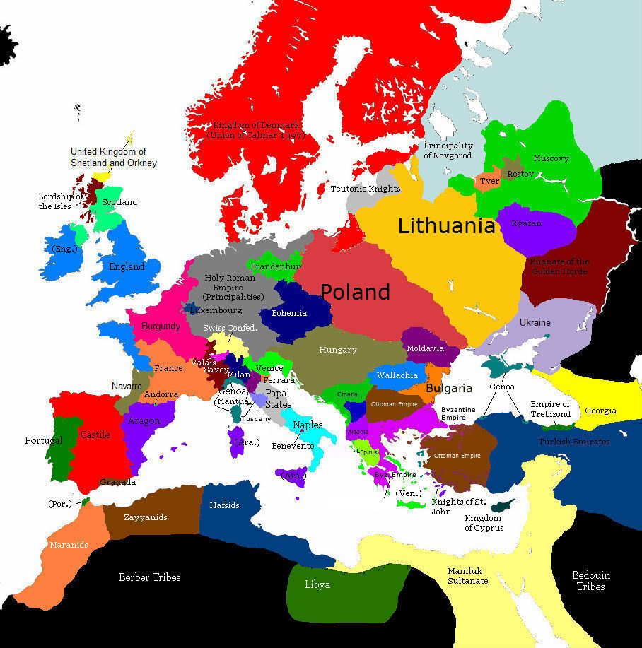 Map Of Europe 1440 Europe 1430, 1430-1460 (Map Game) | Alternative History | Fandom