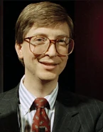 Bill Gates, one of the four founders of Microsoft, in 1990; credit goes to everyone.