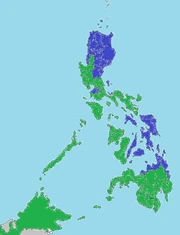 Religious makeup of Maharlika, Islam (green), Christianity (light blue)