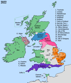 Map of the former UK in 2022