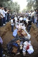 A mass grave created for massacred citizens who were suspected to have rebel ties