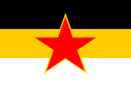 a red star superimposed on the imperial colours (like the Yugoslavian flag)