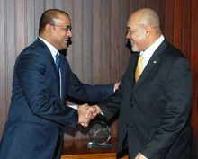 From 2011: President Bharrat Jagdeo (left) and High General Desi Bouterse (right)