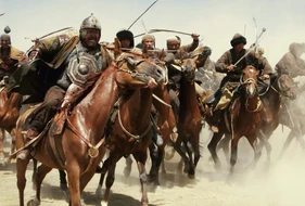 Mongolische Krieger im Film "Italia Bombastica" von 1975