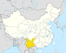 Location of Yunnan